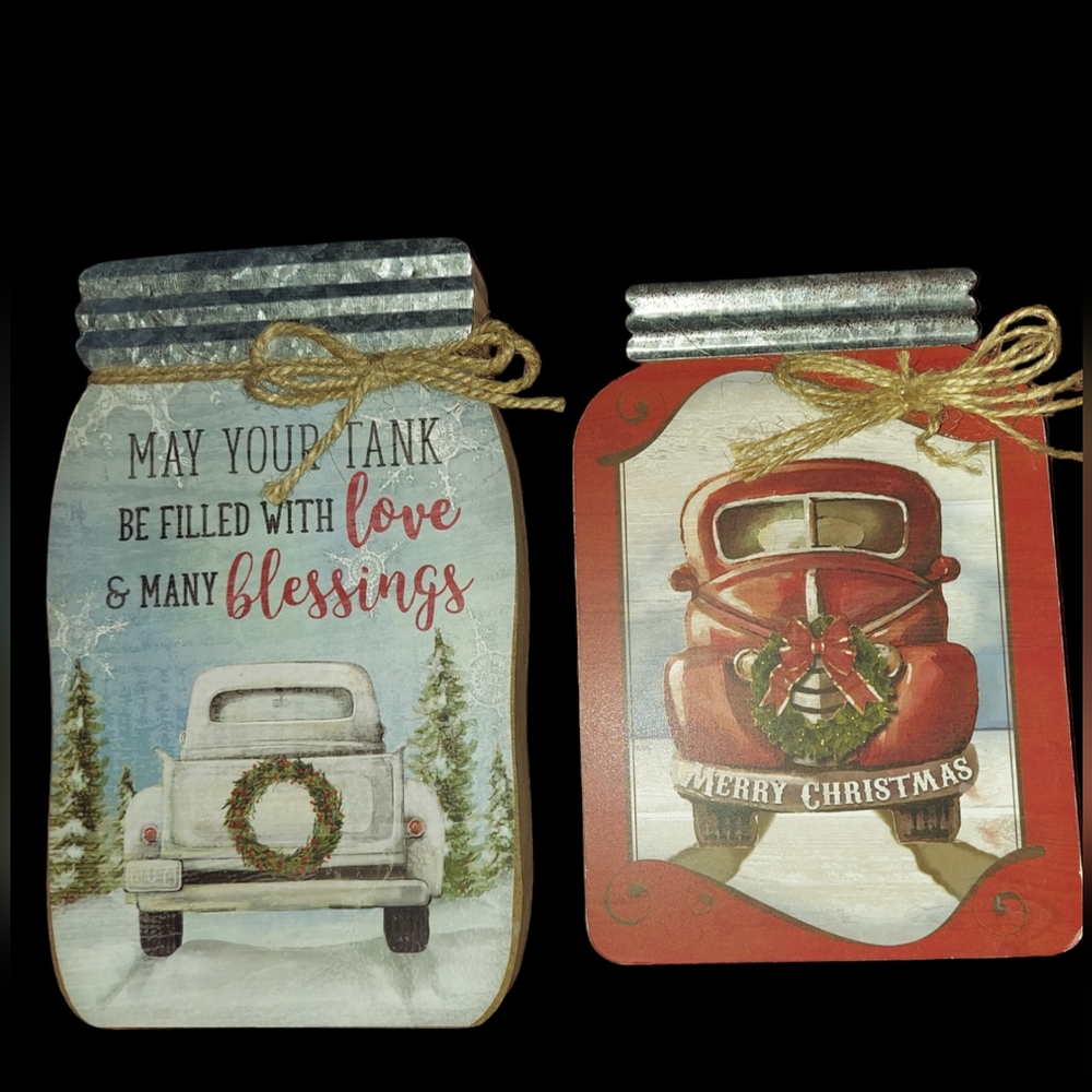 Young's Inc. Red and White Truck Holiday Decor